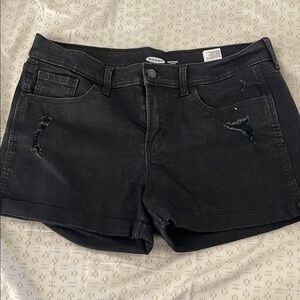 Old Navy Black Jean Shorts with Raw Hem